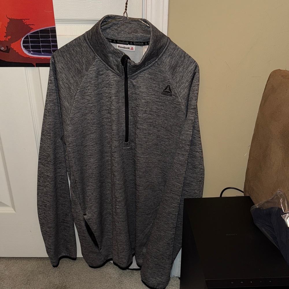 Reebok Heathered Gray Pullover with Pockets